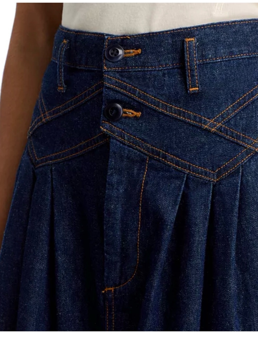 THE GREAT. “Field” Denim Midi Skirt - Picture 6 of 9